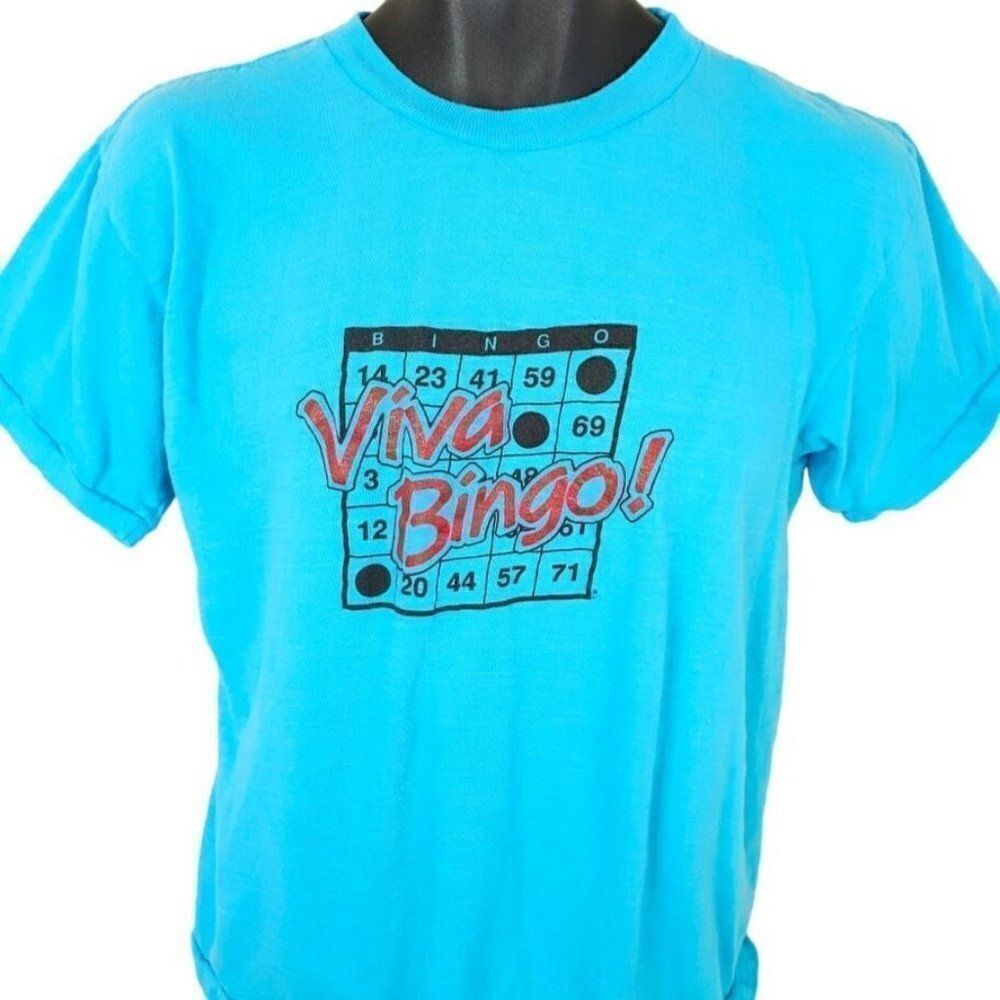 Vintage Viva Bingo T Shirt Mens Size Small 80s Game Made In USA